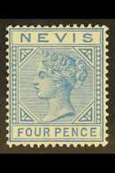 1882 4d Blue, SG 30, Very Fresh Unused Without Gum, Cat £350. For More Images, Please Visit Http://www.sandafayre.com/it - St.Christopher, Nevis En Anguilla (...-1980)