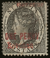 1883 1d Black Postal Fiscal, Variety "Revenue Printed DOUBLE At Foot And At Top",  SG F21b, With Neat A11 Cancel.  For M - Ste Lucie (...-1978)