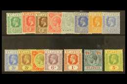 1921-30 Watermark Multi Script CA, Die II, Complete Set, SG 91/105, Very Fine Mint. (15 Stamps) For More Images, Please  - St.Lucia (...-1978)