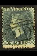 1866 1s Slate Grey, Perf 11 To 12½,  SG 8, A Lovely Deep Shade With Neat A10 Cancel. Cat £900. For More Images, Please V - St.Vincent (...-1979)