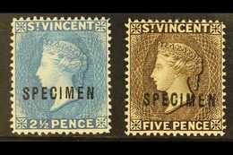 1897 2½d And 5d, Overprinted SPECIMEN, SG 61/62s, Very Fine Mint. (2 Stamps) For More Images, Please Visit Http://www.sa - St.Vincent (...-1979)