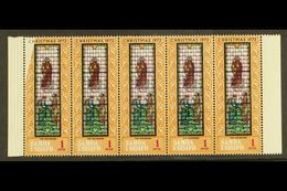 1972 1s Christmas (SG 400) Marginal Horizontal Never Hinged Mint Strip Of Five, The Left Stamp With Part Of The Orange-b - Samoa (Staat)