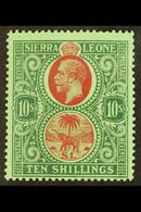 1921-27 10s Red And Green On Green, SG 146, Very Fine Mint. For More Images, Please Visit Http://www.sandafayre.com/item - Sierra Leone (...-1960)