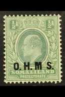OFFICIAL 1904 ½a Dull Green And Green With NO STOP AFTER "M" Variety, SG O10a, Very Fine Lightly Hinged Mint. Sismondo C - Somaliland (Protectorat ...-1959)