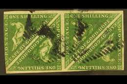 CAPE OF GOOD HOPE 1855 1s Bright Yellow Green, SG 8, Horizontal Block Of 4, Good To Fine Used, Just Clear At Lower Right - Zonder Classificatie