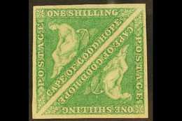 CAPE OF GOOD HOPE 1863 1s Bright Emerald Green, DLR Printing, SG 21, Superb Mint Square Pair With Large Margins All Roun - Sin Clasificación
