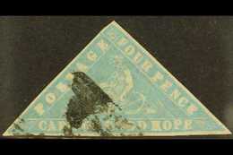 CAPE OF GOOD HOPE. 1861 4d Pale Milky Blue 'wood-block' Triangular, SG 14, Used, Three Margins, Minor Pre-print Wrinkle, - Unclassified