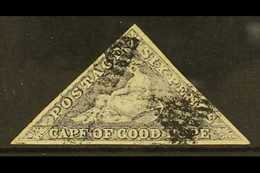 CAPE OF GOOD HOPE 1855-63 6d Slate- Lilac On Blued Paper, SG 7c, Used With 3 Good Margins. Brandon Certificate. For More - Sin Clasificación