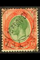 1913 £1green And Red, Geo V, SG 17, Fine Used, Centerd To Top. For More Images, Please Visit Http://www.sandafayre.com/i - Non Classificati