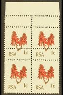 RSA VARIETY 1969 1c Rose-red & Olive-brown, Block Of 4 With EXTRA STRIKE OF COMB PERFORATOR, SG 277, Never Hinged Mint.  - Non Classés