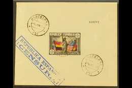 1938 FIRST DAY COVER (June 1st) 150th Anniversary Of U.S Constitution 1 Peseta Mini Sheet, SG MS846 On Cover Rear Tied B - Altri & Non Classificati