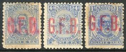 OFFICIALS 1893 2d, 4d And 1s With "G.F.B." Overprints In Carmine, SG O2, O3 And O5, Unused Without Gum And With Usual Fa - Tonga (...-1970)