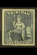 1859 1s Indigo Britannia, SG 29, Fine Mint With Four Large Margins And Large Part Gum. For More Images, Please Visit Htt - Trinité & Tobago (...-1961)