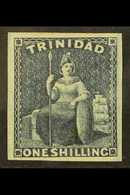 1859 1s Indigo Britannia, SG 29, Fine Mint With Four Large Margins And Large Part Gum. For More Images, Please Visit Htt - Trinidad & Tobago (...-1961)