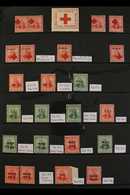1914-18 RED CROSS & WAR STAMP COLLECTION All Identified On 2 Stock Cards, An All Never Hinged Mint Or Lightly Hinged Min - Trinidad Y Tobago