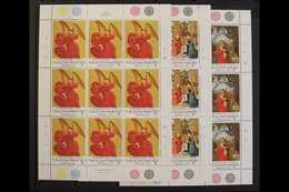 1991 Christmas Paintings By Gerard David, Complete Set In COMPLETE SHEETLETS OF NINE STAMPS, SG 1136/43, never Hinged Mi - Turks- En Caicoseilanden