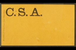 1861 PATRIOTIC COVER. Unused Envelope With Large Black "C.S.A" And Small Imprint "New Orleans, Envelope Depot, Corner Wh - Autres & Non Classés