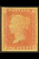 1856-58 1d Pale Red Plate 48 Wmk Large Crown IMPERFORATE ERROR, SG 38a, Unused Without Gum & 4 Full Margins, A Small Thi - Andere & Zonder Classificatie