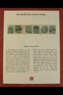 1873-80 1s Green Complete Set Of Plates 8 To 13, SG 150, Used, In Special Folder With Westminster Certificate. (6 Stamps - Autres & Non Classés