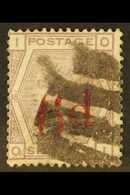 1880-83 VARIETY 6d On 6d Plate 18, SLANTING DOTS Variety, SG 162a, Used With Light Wrinkles. Cat £450 For More Images, P - Other & Unclassified