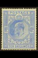 1902 10s Ultramarine De La Rue, SG 265, Lightly Hinged Mint With Feint Natural Vertical Bend. Fresh & Attractive. For Mo - Zonder Classificatie