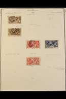 1913-34 "SEAHORSE" COLLECTION CAT £4500+ An Interesting Used Selection, Identified By Printer With Shade & Postmark Inte - Unclassified