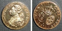 Copie Pièce De Monnaie En Métal Doré, Louis 16 1777, Roi De France, Lud.XVI.D.G.FR.ET NAV.REX - Origine Sconosciuta