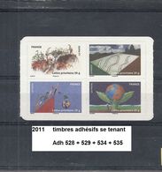 Bloc4 Adhésifs De 2011 Neuf** Y&T N° Adh 528-529 & 534-535 Fête De La Terre - Unused Stamps