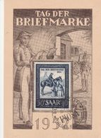 Sarre Carte Journée Du Timbre 1952 - Cartas & Documentos