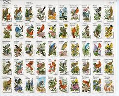 U.S.A. STATI UNITI - 1981 - FAUNA E FLORA - 50 VALORI STAMPATI UNITI IN FOGLIO - MNH ** - Feuilles Complètes