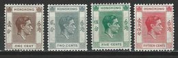 Hong Kong SG 140, 141, 143, 146, Mi 139, 140A, 142A, 145 * MH Perf. 14 - Unused Stamps