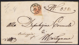 Lombardo-Veneto Sa Nr 5 On Cover Cremona To Martignana, Cancel Casalmaggiore On Back - Lombardy-Venetia