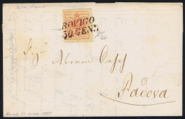 Lombardo-Veneto Sa Nr 6 On Letter  Rovigo To Padova 1855 - Lombardo-Vénétie