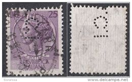 Italia 1955 Blf. 860 Perforè Perfin Perforato Italy - Perforés