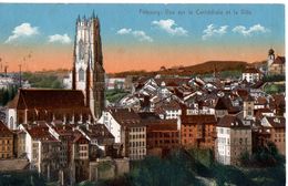 Fribourg. Vue Sur La Cathédrale Et La Ville - Fribourg