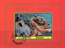 Apollo 11 USA-Raumflug 1972 Manama Block 207 B O 6€ NASA Landung Im Meer Hoja S/s Bloc Spaceship M/s Sheet Bf Space - Stati Uniti