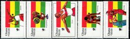 AS4891 Ghana 1988 Olympic Javelin Weightlifting Flag 5V MNH - Stamps