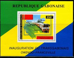 AS4893 Gabon 1986 Flag Map Train M MNH - Stamps