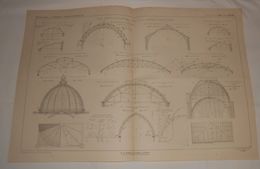 Plan De L'étude Générale Sur Les Charpentes En Fer. Charpentes Courbes Et Dômes. 1864 - Travaux Publics