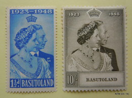 BASUTOLAND 1948 King George VI And Queen Elizabeth: Royal Silver Wedding Anniversary Issue Pair (set Of 2 Stamps). MH - 1933-1964 Crown Colony