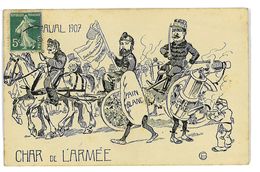 CPA DESSIN CARNAVAL 1907 CHAR DE L'ARMEE Caricature Politique Satirique Illustrateur - 1900-1949
