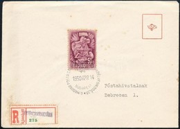 1950 Ajánlott Levél Lánchíd III. Blokkból Kitépett Bélyeg Bérmentesítéssel, Értékcikkraktár Bélyegzéssel 'BUDAPEST' - 'D - Other & Unclassified