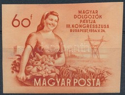 ** 1954 MDP Kongresszus (II.) Vágott Bélyeg (8.000) - Altri & Non Classificati