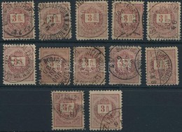 O 1888 12 X 3 Ft (42.000) Szín-, Méretváltozatok, Bélyegzések - Altri & Non Classificati