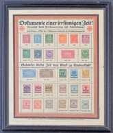 Az 1920-1923 évi Német Infláció Bélyegekkel Dokumentálva Emléklapon, Keretben. A Felhasznált 28 Különböz? Bélyeg Mindegy - Sonstige & Ohne Zuordnung