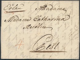 1787 Portós Levél / Unpaid Cover Erlau - Pest - Sonstige & Ohne Zuordnung