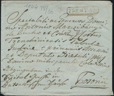Ca 1830 Portós Levél / Cover With Postage Due 'TRENTSIN' - Posonii - Autres & Non Classés