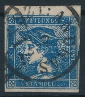 O 1851 Hírlapbélyeg 6IIc Típus Sötétkék ,,SZT. ANDRÁS' Certificate: Steiner - Autres & Non Classés
