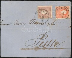 1858 5kr II. + 15kr Ii. Nagy Méret? Levéldarabon ,,FIUME' - Pesth - Sonstige & Ohne Zuordnung