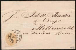 1864 15kr Levélen ,,PESTH Abends' - Mittenwald/ Bajorország - Other & Unclassified